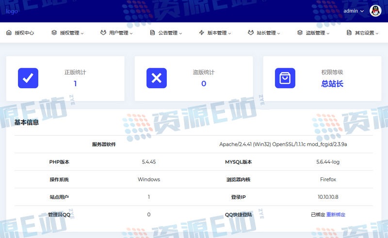 网站授权系统多用户版免费分享 - 站长资源网 - 2